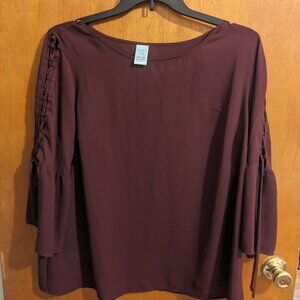 Burgundy Dress Top 2X